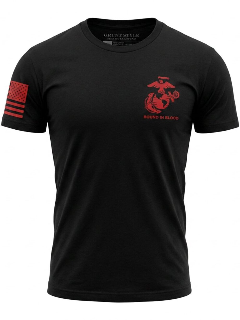 Grunt Style USMC - Regroup T-Shirt - Black, US Marines Bound in Blood Sz Small